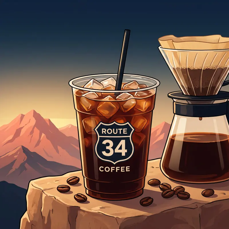 Iced V60 coffee in a tall glass